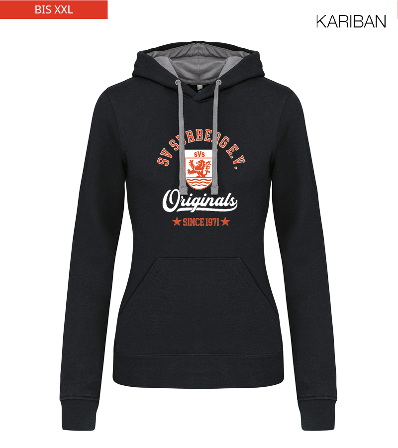 Kariban Damen Hoodie Black Fine Grey "Jacob"