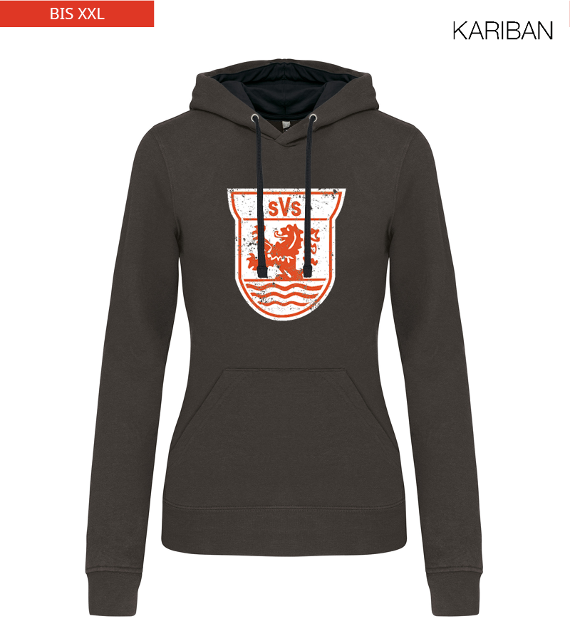 Kariban Damen Hoodie Dark Grey Black "Uwe Frontprint"